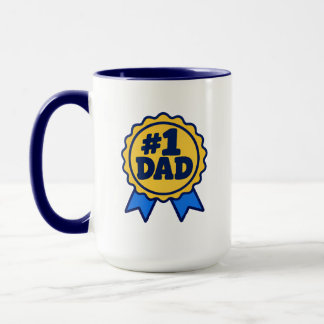#1 Papa Nummer Eins Papa Blau Minimalistische Band Tasse