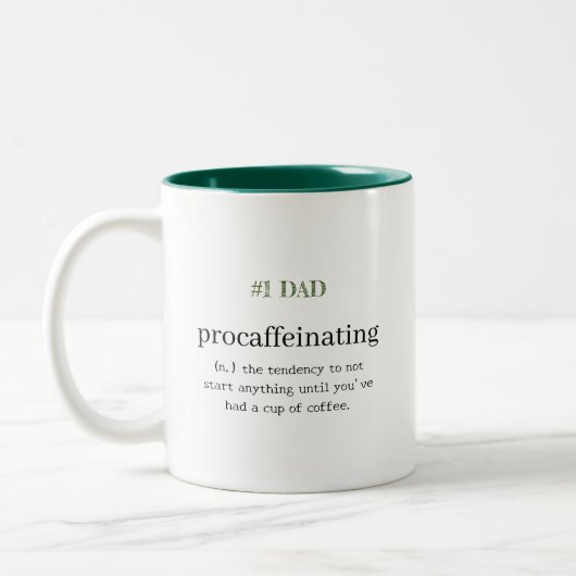 #1 Papa Personalisierter Procaffeinating Zweifarbige Tasse (Links)