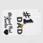#1 Papa Personalisiertes Golfhandtuch (Horizontal)