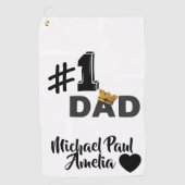 #1 Papa Personalisiertes Golfhandtuch (Vorderseite)
