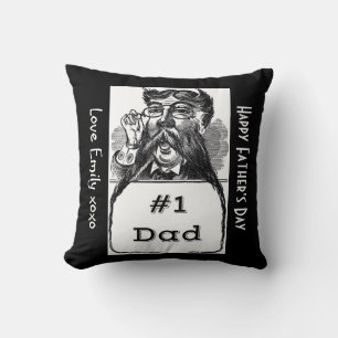 #1 Papa Vintage-Zeichnung Kissen