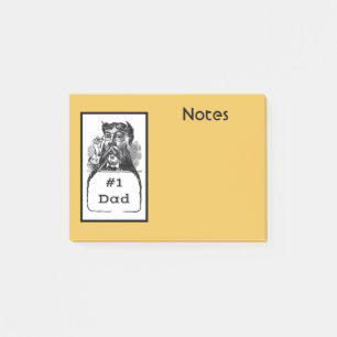 #1 Papa Vintage-Zeichnung Post-it Klebezettel