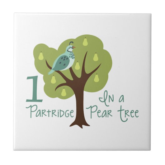 1 Partridge in Birnbaum Fliese (Vorderseite)