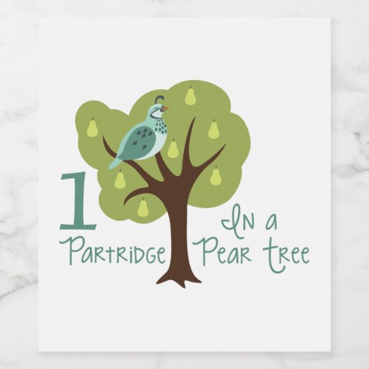 1 Partridge in Birnbaum Weinetikett (Einzelnes Label)