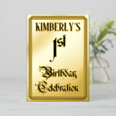 1. Party zum Geburtstag — Elegantes Script + Indiv Folieneinladung (Stehend vorne)