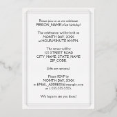 1. Party zum Geburtstag — Elegantes Script + Indiv Folieneinladung (Rückseite)