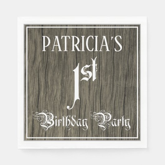 1. Party zum Geburtstag — Extravagante Schrift, Im Serviette (Vorderseite)