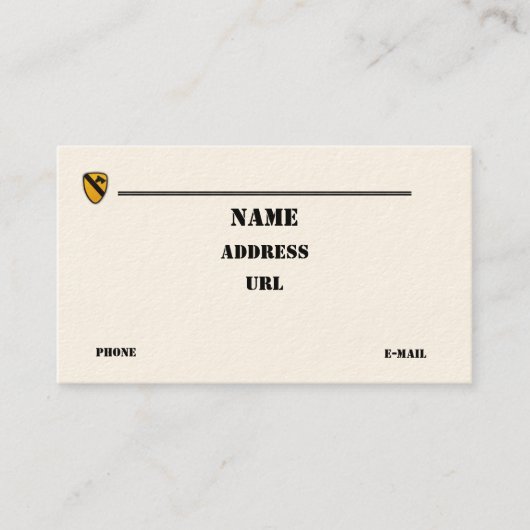 1. Patchbusiness Card der Cavalry Division Visitenkarte (Vorderseite)