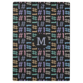 "# 1" Pattern benutzerdefinierte Monogramm-Zwische Klemmbrett (Rückseite)