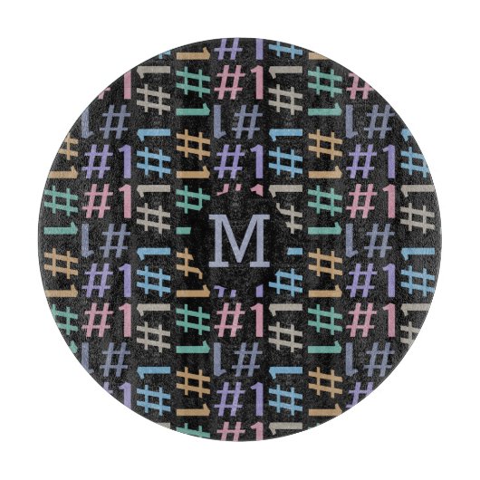 "# 1" Patterns benutzerdefiniertes Monogramm-Schne Schneidebrett (Vorderseite)