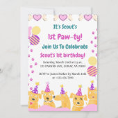 1. PAW-TY! Erster Geburtstag Einladung (Vorderseite)