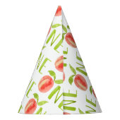 1 Peach Watercolor 1. Geburtstagsmädchen  Partyhütchen (Rückseite)