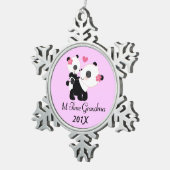 1. Personalisiertes Andenken der Zeit-Großmutter Schneeflocken Zinn-Ornament (Rechts)