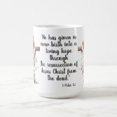 1 Peter 1:3 Living Hope Easter Scripture Art  Kaffeetasse (Mittel)