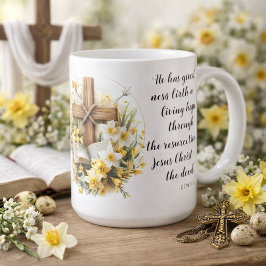 1 Peter 1:3 Living Hope Scripture Art  Kaffeetasse