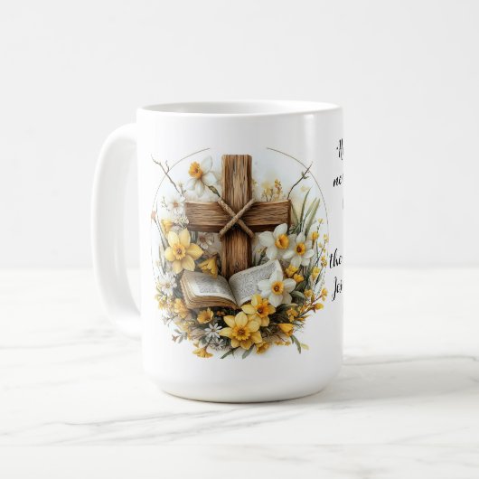 1 Peter 1:3 Living Hope Scripture Art  Kaffeetasse (Vorderseite Links)