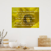 1 Peter 1:3 Poster (Küche)