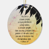 1 Peter 2:9 Du bist ein gewähltes Volk, Bibel Keramik Ornament (Links)