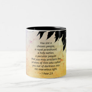 1 Peter-2:9 sind Sie ausgesuchten Leute, Bibel Zweifarbige Tasse