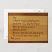 1 Peter 3:10-11 Postcard Postkarte (Vorne/Hinten)