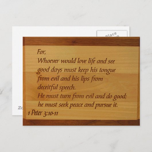 1 Peter 3:10-11 Postcard Postkarte (Vorne/Hinten)