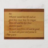 1 Peter 3:10-11 Postcard Postkarte (Vorderseite)