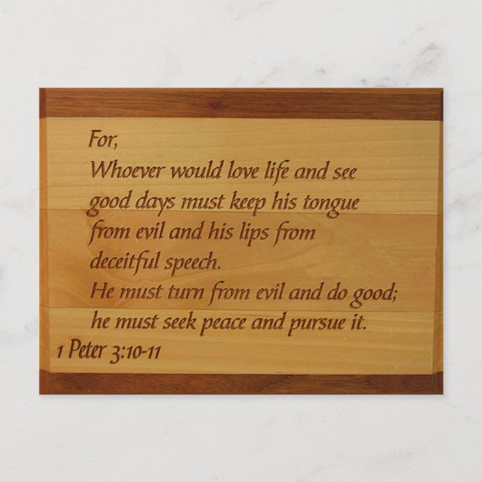 1 Peter 3:10-11 Postcard Postkarte (Vorderseite)