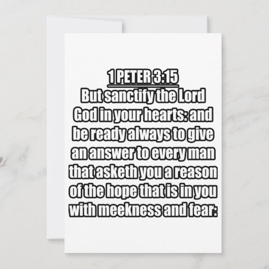 1 Peter 3:15 KJV Bibelverse Einladung (Vorderseite)