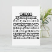 1 Peter 3:15 KJV Bibelverse Einladung (Stehend Vorderseite)