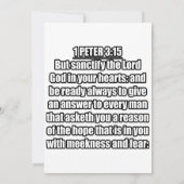 1 Peter 3:15 KJV Bibelverse Einladung (Rückseite)