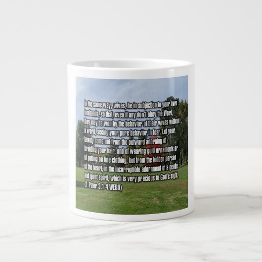 1 Peter 3:1-4 WEBU-Tasse Jumbo-Tasse (Vorderseite)