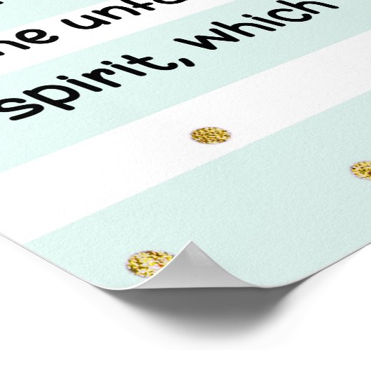 1 Peter 3:3-4 Innere Beauty Bibel Verse Minze Grün Poster (Ecke)