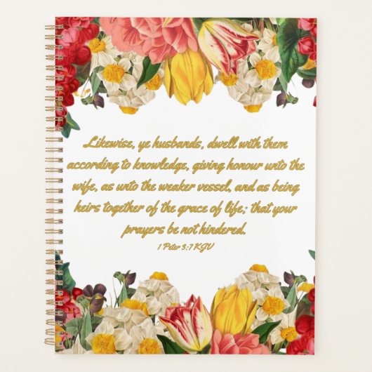 1 Peter 3:7 Bible Verse Kalenderplaner Planer (Vorderseite)