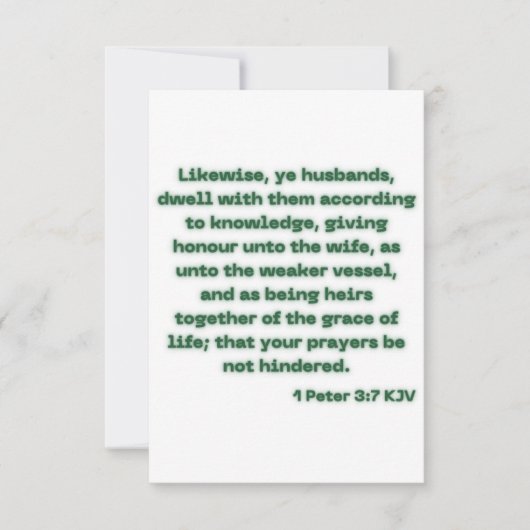 1 Peter 3:7 KJV Bible Scripting Grußkarte Karte (Vorderseite)