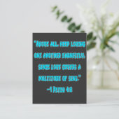 1 Peter 4:8 Behalte sich gegenseitig lieben Postkarte (Stehend Vorderseite)