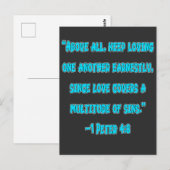 1 Peter 4:8 Behalte sich gegenseitig lieben Postkarte (Vorne/Hinten)