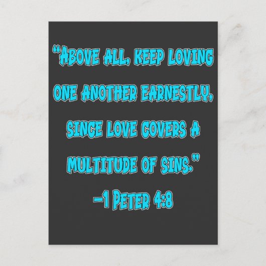 1 Peter 4:8 Behalte sich gegenseitig lieben Postkarte (Vorderseite)