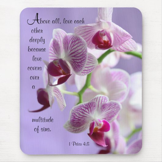 1 Peter 4:8 Orchias Maus Pad Mousepad (Vorne)