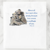 1 Peter 4|:8 über allen Lieben tief inspirierend Rechteckiger Aufkleber (Tasche)