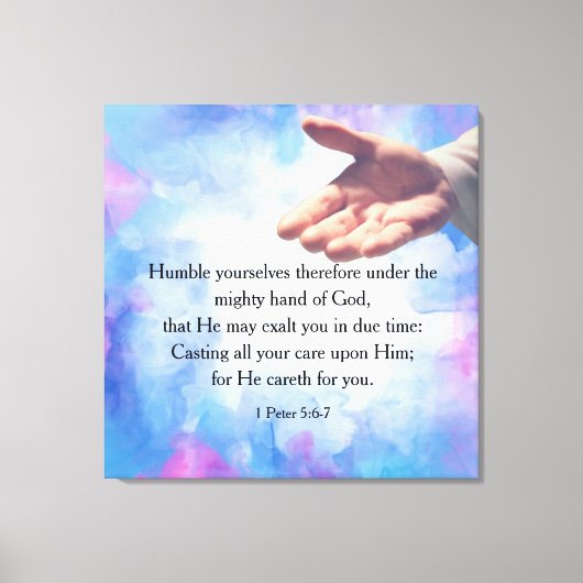 1 Peter 5:6-7 Leinwanddruck (Vorderseite)