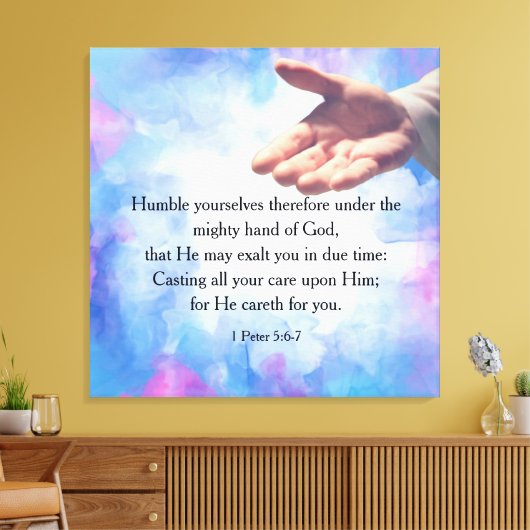 1 Peter 5:6-7 Leinwanddruck (Insitu (Wohnzimmer))