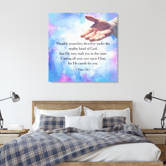 1 Peter 5:6-7 Leinwanddruck (Insitu (Schlafzimmer))