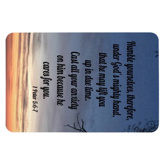 1 Peter 5:6-7 Magnet (Horizontal)