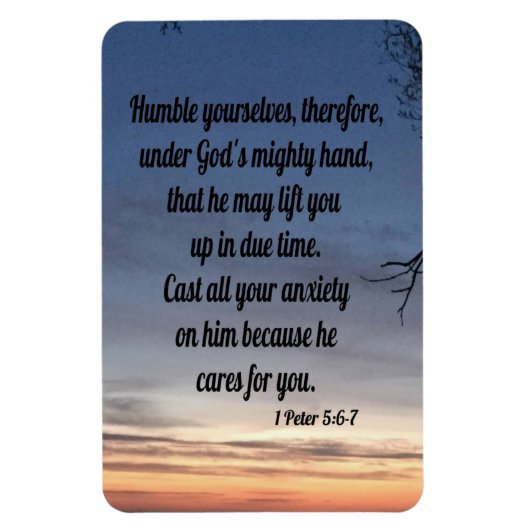 1 Peter 5:6-7 Magnet (Vertikal)