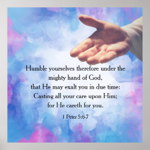 1 Peter 5:6-7 Poster