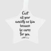 1 Peter 5:7 Angstbibel Vers Custom Ornament (Rückseite)