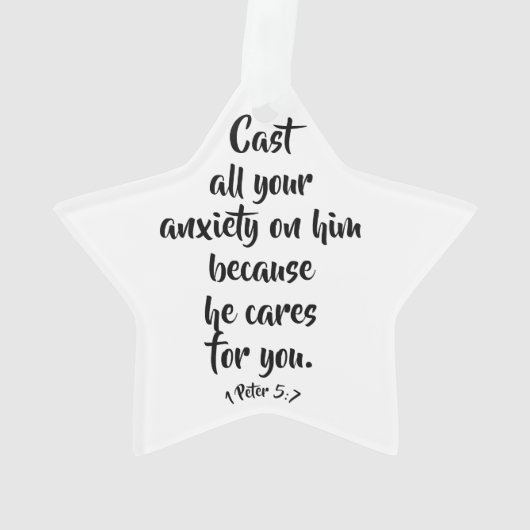 1 Peter 5:7 Angstbibel Vers Custom Ornament (Rückseite)
