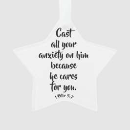 1 Peter 5:7 Angstbibel Vers Custom Ornament