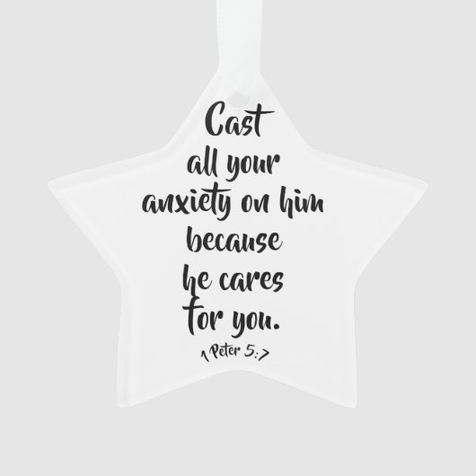 1 Peter 5:7 Angstbibel Vers Custom Ornament (Vorderseite)