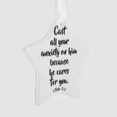 1 Peter 5:7 Angstbibel Vers Custom Ornament (Vorderseite)